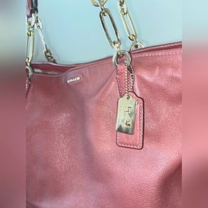 Coach pink leather shoulder bag